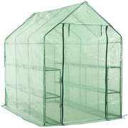 vidaXL Seră înaltă cu 12 rafturi, 143 x 214 x 196 cm, oțel