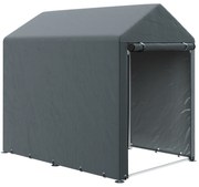 Outsunny Magazie pentru Scule cu Protecție UV și Intrare cu Fermoar, Cort de Garaj, 120x179x165 cm, Gri Închis | Aosom Romania