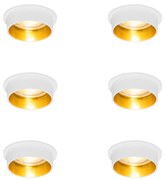 Set de 6 spoturi încastrate moderne albe cu interior auriu - Insta
