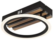 Plafoniera LED CCT BLEVINS riflaj MDF cu efect de lemn