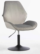 HR350N Scaun Gray din Catifea Bază Neagră