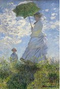 Poster Femeie cu o umbrelă - Madame Monet și fiul ei, Claude Monet