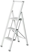 Scară din aluminiu, cu 3 trepte, WENKO, albă