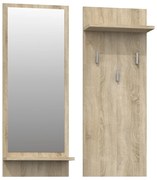 Odell Riva, cuier cu oglindă, sonoma