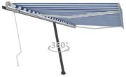 vidaXL Copertină autonomă retractabilă manual albastru/alb 400x300 cm