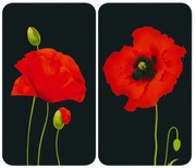 Protecții de aragaz 2 buc. din sticlă temperată 52x30 cm Poppy - Maximex