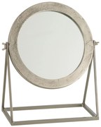 Oglinda Round, Metal, Argintiu, 34x29x15 cm