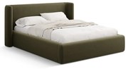 Pat matrimonial verde tapițat cu spațiu de depozitare cu somieră 200x200 cm Jason – Windsor & Co Sofas