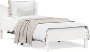vidaXL Cadru de pat fără saltea, alb, 75x190 cm, lemn masiv de pin