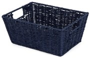 Coș împletit manual Compactor ETNA, 31 x 24x 14 cm, albastru