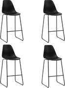 vidaXL Scaune de bar, 4 buc., negru, plastic