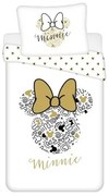 Lenjerie bumbac Minnie gold 02, 140 x 200 cm, 70 x 90 cm