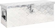vidaXL Cutie de depozitare, argintiu, 60x23,5x23 cm, aluminiu