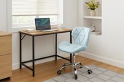 Set pentru birou masa de birou TAYLOR 80x50 cm stejar sonoma + scaun de birou AVOLA VELVET albastru deschis