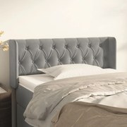 vidaXL Tăblie de pat cu aripioare gri deschis 93x16x78/88 cm catifea