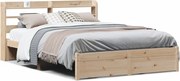 vidaXL Cadru de pat cu tăblie, 140x190 cm, lemn masiv pin