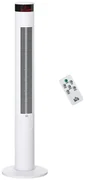 HOMCOM Ventilator de Turn cu Panou LED, 3 Viteze, 4 Moduri, 45W, Telecomandă, Alb | Aosom Romania