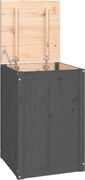 vidaXL Cutie de rufe, gri, 44x44x66 cm, lemn masiv de pin