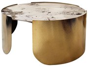 Masa de cafea Coccodrillo L marmura alba/auriu ø90/h42 cm