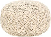 vidaXL Taburet puf macrame lucrat manual, 45 x 30 cm, bumbac