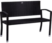 STILISTA Bancă de grădină din poliratan, 122 x 52 cm, negru