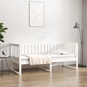vidaXL Pat de zi fără saltea alb 75x190 cm lemn masiv de pin