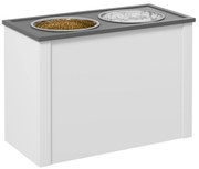 PawHut Bol inalt pentru caini cu 2 boluri din otel inoxidabil detasabile, dim. 60L x 30l x 42H cm | Aosom Romania