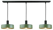 Lustră pe cablu HAKI 3xE27/60W/230V verde/negru