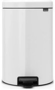 Cos de gunoi cu pedala Brabantia NewIcon 649034, 20 L, Inchidere lina, Baza antiderapanta, Alb