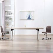 vidaXL Scaune de bucătărie, 2 buc., gri taupe, material textil