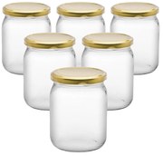 Set de 6 borcane de conservare cu capac, 540 ml