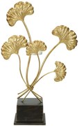 Decoratiune cu suport pentru lumanare aurie din metal, 29x12,5x44 cm, Glam Iris Mauro Ferretti