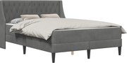 vidaXL Cadru de pat cu saltea Gri închis 120 x 200 cm Catifea