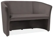 Canapea Cuba Velvet, două locuri, gri