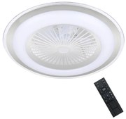 Plafonieră LED dimabilă cu ventilator ZONDA LED/48W/230V argintiu + telecomandă