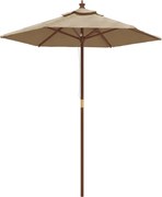vidaXL Umbrelă de soare de grădină stâlp din lemn gri taupe 196x231 cm