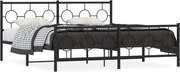 vidaXL Cadru pat metalic cu tăblii de cap/picioare, negru, 183x213 cm