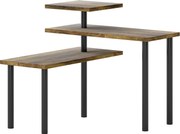 HOMCOM Raft de bucătărie cu 3 niveluri pivotante din lemn și oțel, Maro rustic | Aosom Romania