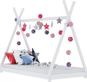 vidaXL Cadru pat de copii, alb, 70 x 140 cm, lemn masiv de pin
