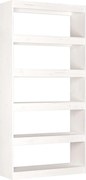 vidaXL Bibliotecă/Separator cameră, alb, 80x30x167,4 cm lemn masiv pin