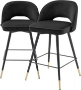Set de 2 scaune de bar design modern Cliff, H-92,5cm negru 114575 HZ