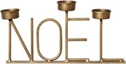 Suport pentru 3 lumanari, din metal, Noel