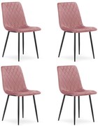 Set 4 Scaune Bucatarie/Dining Clay Catifea Roz
