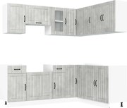 vidaXL Set dulapuri de bucătărie 11 piese „Lucca” gri beton Lemn
