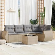 vidaXL Set canapele de grădină cu perne, 6 piese, bej, poliratan