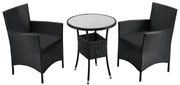 Juskys Set balcon Bayamo - perne negre + gri