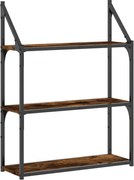 vidaXL Raft cu 3 niveluri, stejar afumat, 60x21x78,5 cm lemn prelucrat