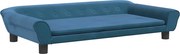 vidaXL Pat de câini, albastru, 100x50x21 cm, catifea