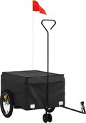 vidaXL Remorcă pentru biciclete, negru, 45 kg, fier