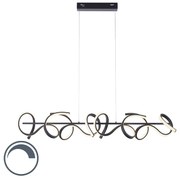 Lampă suspendată de design neagră cu LED și dimmer - Krisscross